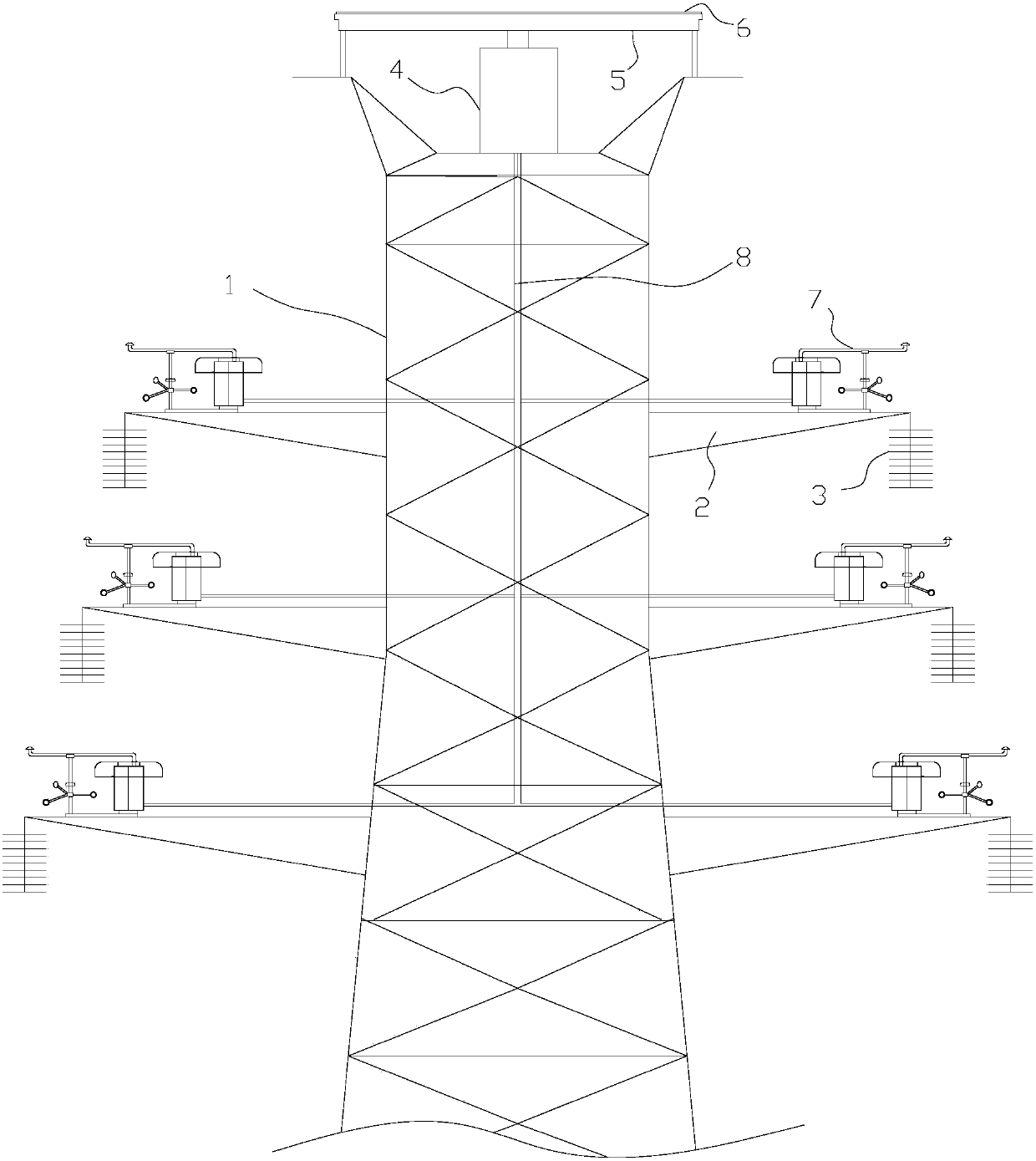 A transmission tower for power transmission