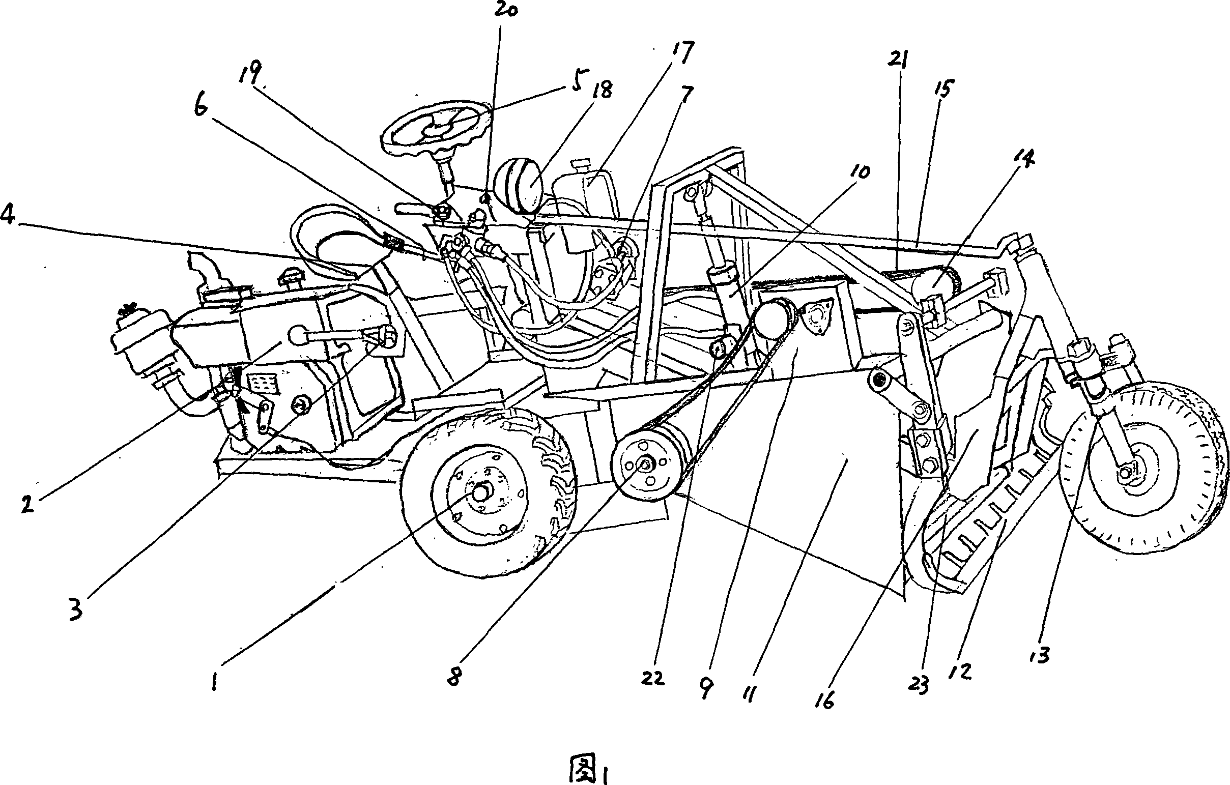 Self-propelled garlic digging harvester