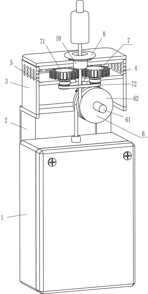 A vertical outlet device for a displacement sensor wire rope