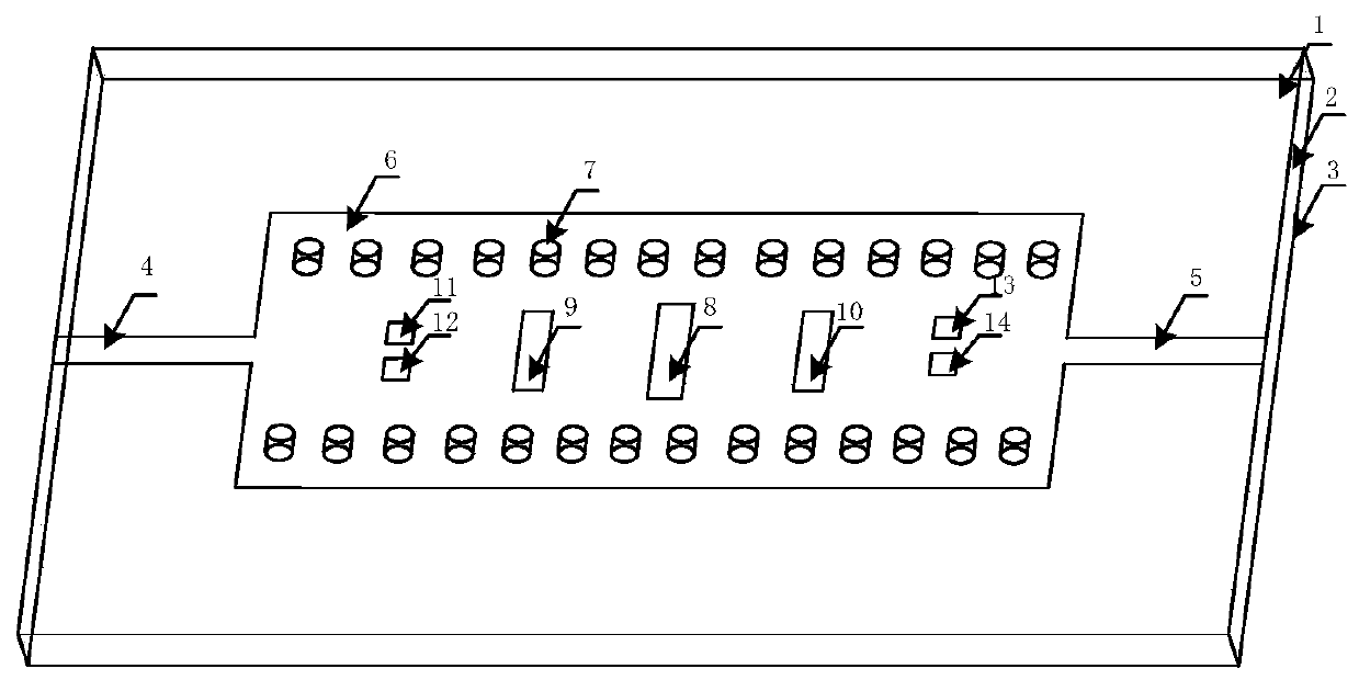 Fourth-order dielectric integrated waveguide filter based on galvanic coupling