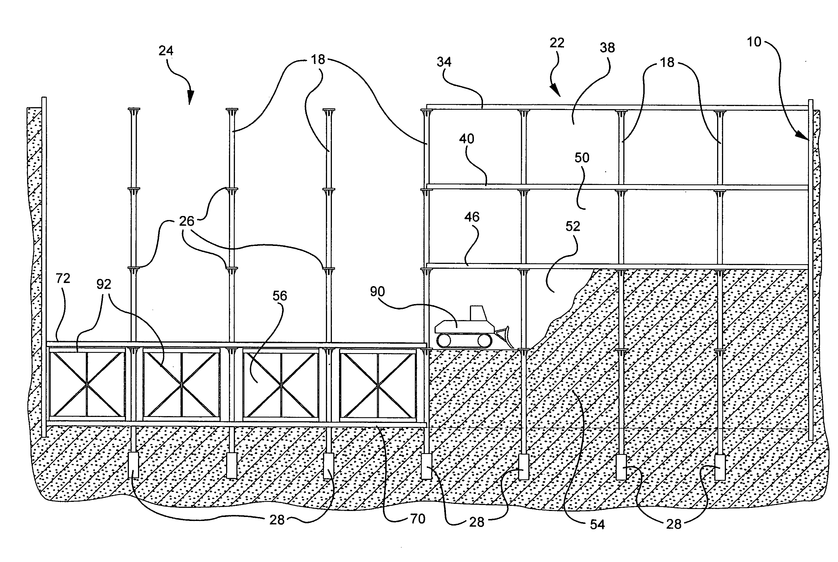 Method of construction using sheet piling sections