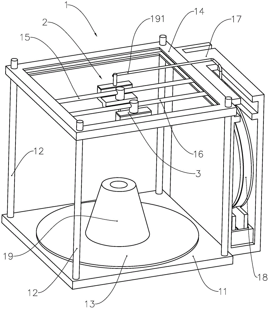 Three-dimensional printer, printing method of three-dimensional printer and printing device of printing method