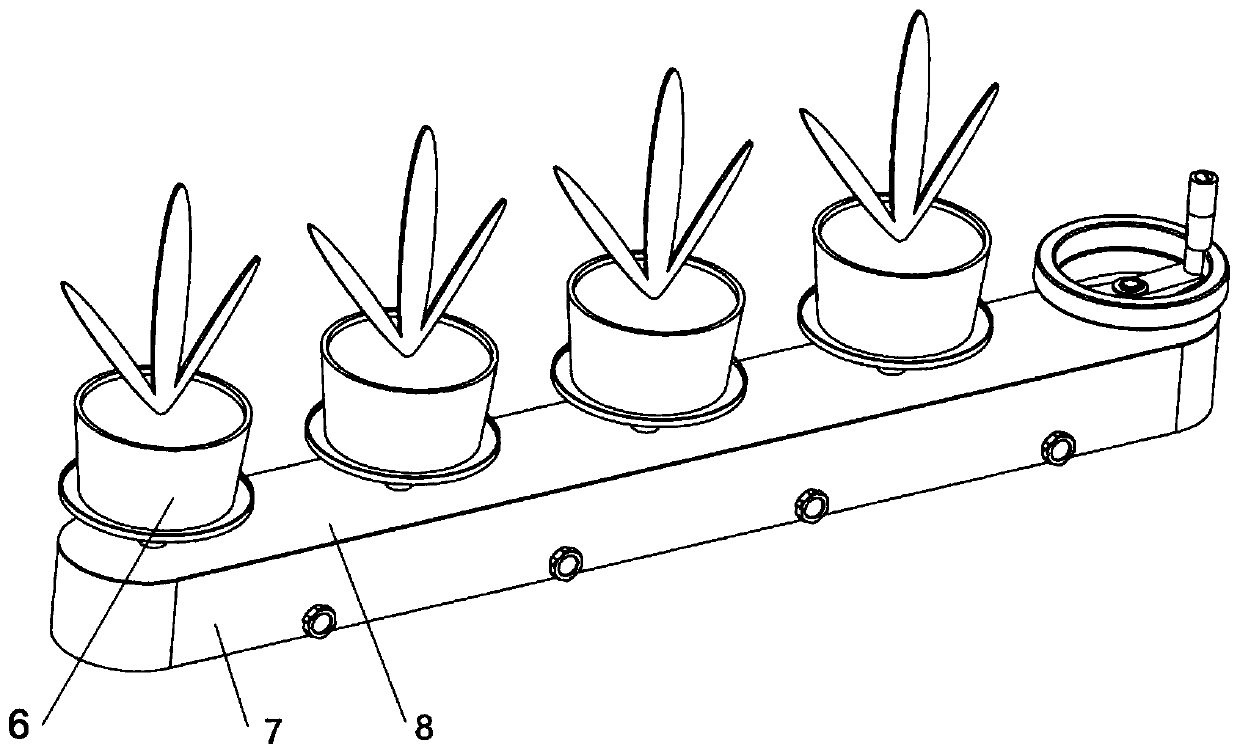 Horizontal flowerpot rotary support
