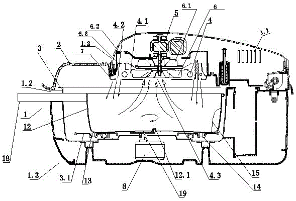 Rotary swing airflow frying pan and method thereof
