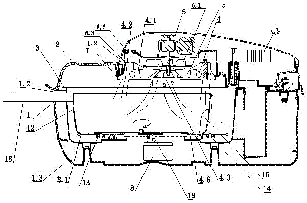 Rotary swing airflow frying pan and method thereof