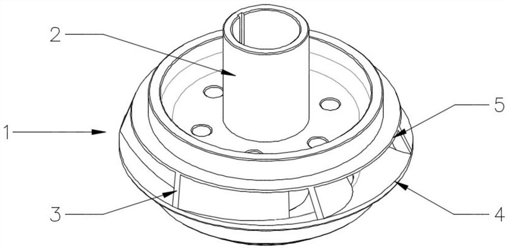 A wide-width and high-efficiency vane guide wheel suitable for 387 series submersible electric pumps