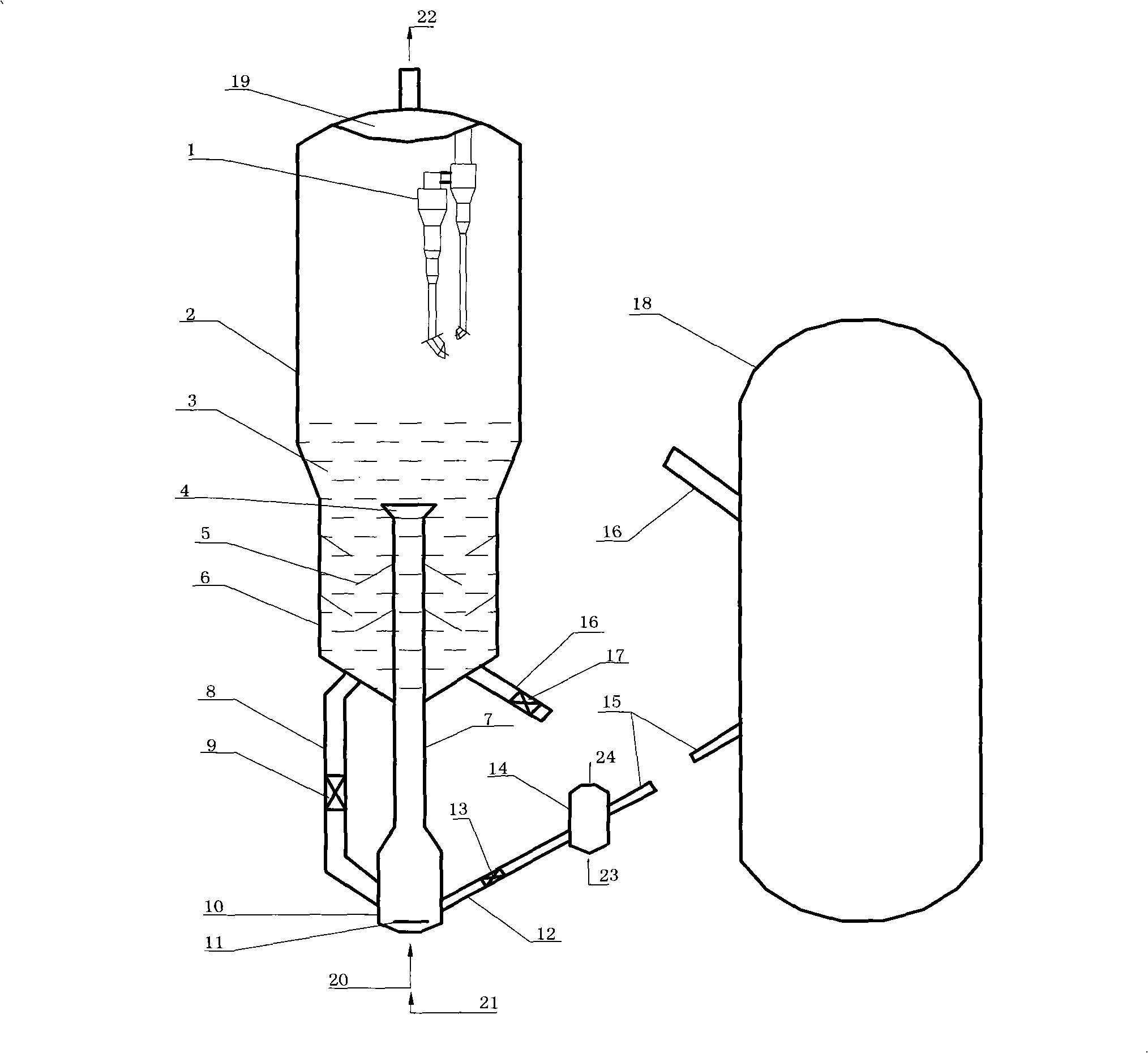 Fluidizer and fluidization method for preparing ethylene by ethanol dehydration