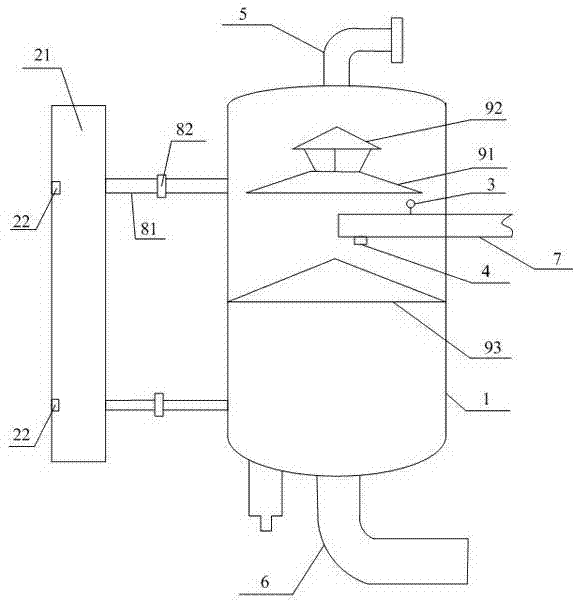 Oil and gas separation device for oil well metering