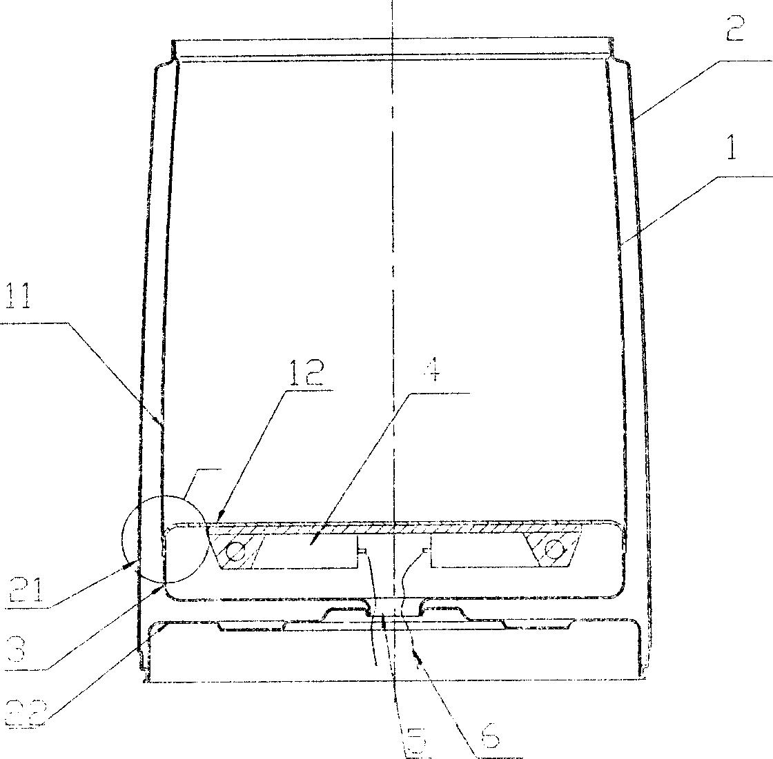 Glass liner structure of vacuum electric heating vessel