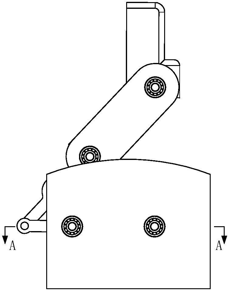 Adaptive robot finger device with linear flat clamp of empty travel transmission connecting rod