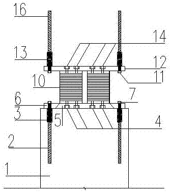 Mounting method for buckle-type asymmetric flange plate seismic isolation support