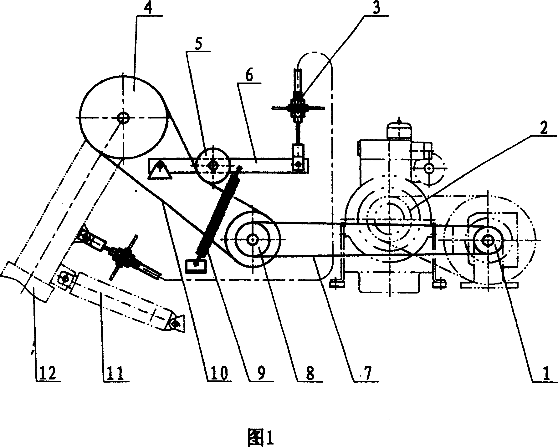Cutting platform transmission device of half-feeding combine for rice and wheat