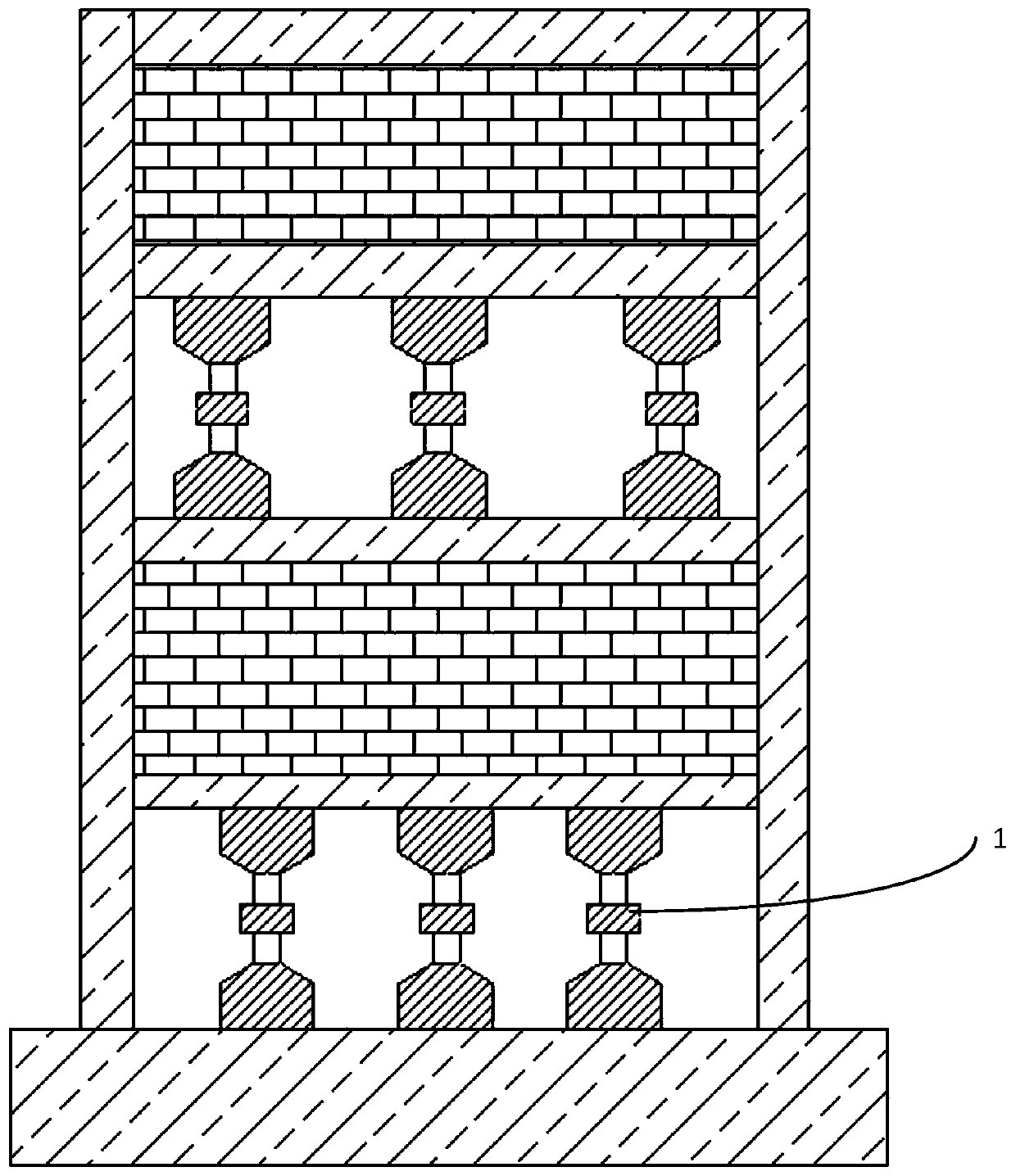 Shockproof reinforcing structure based on cement-based composite material and using method thereof