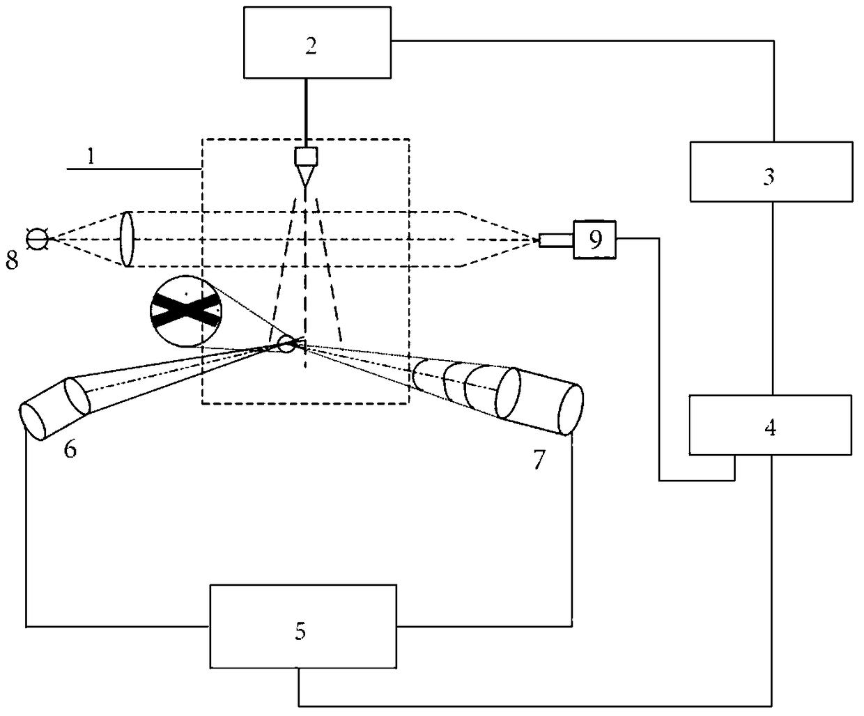 A system and method for simultaneously measuring spray macroscopic morphology and microscopic characteristics