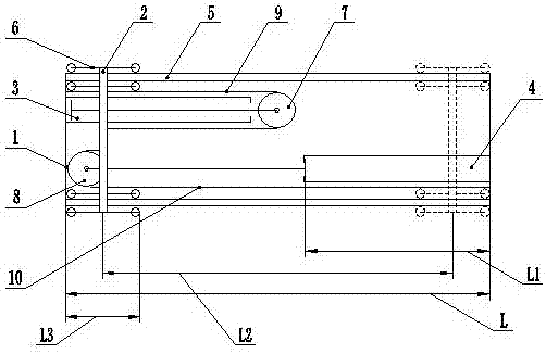 Total-travel reciprocating mechanism driven by hydraulic cylinders