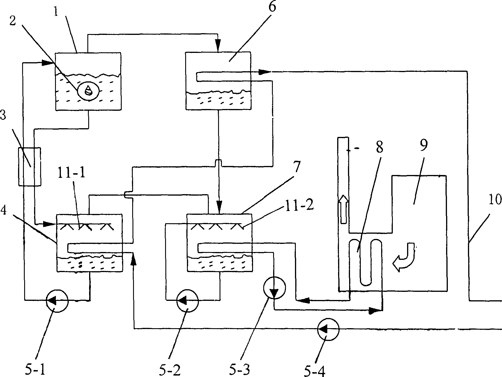 Heat supply device capable of recovering aqueous vapour in fuel gas, fuel oil boiler flue gas