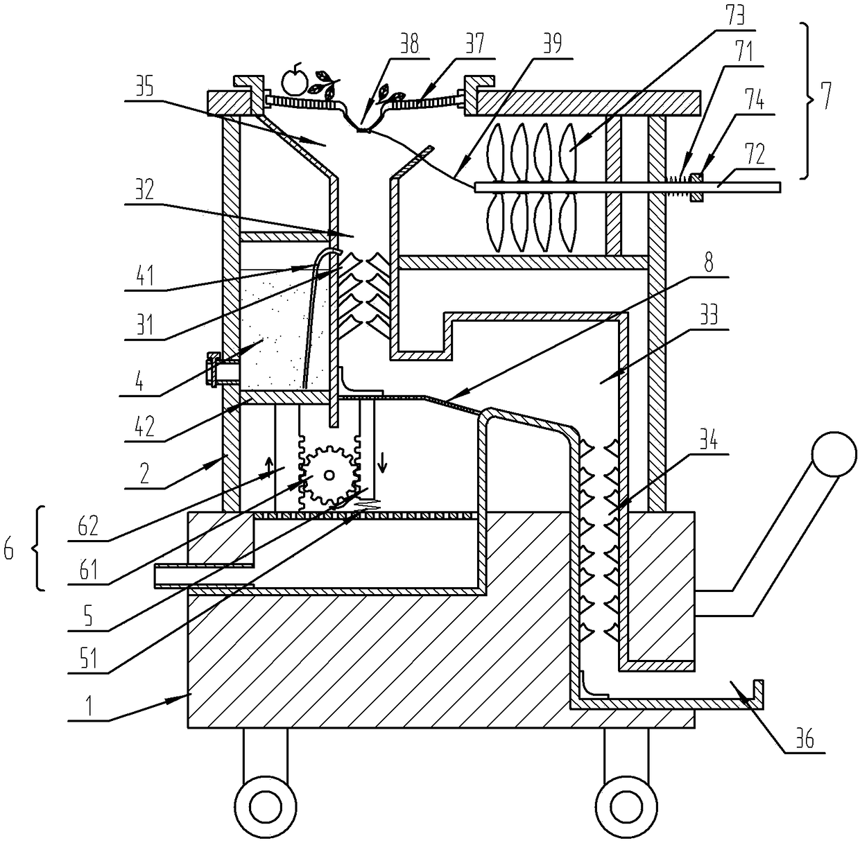 Fruit harvesting and cleaning storage device