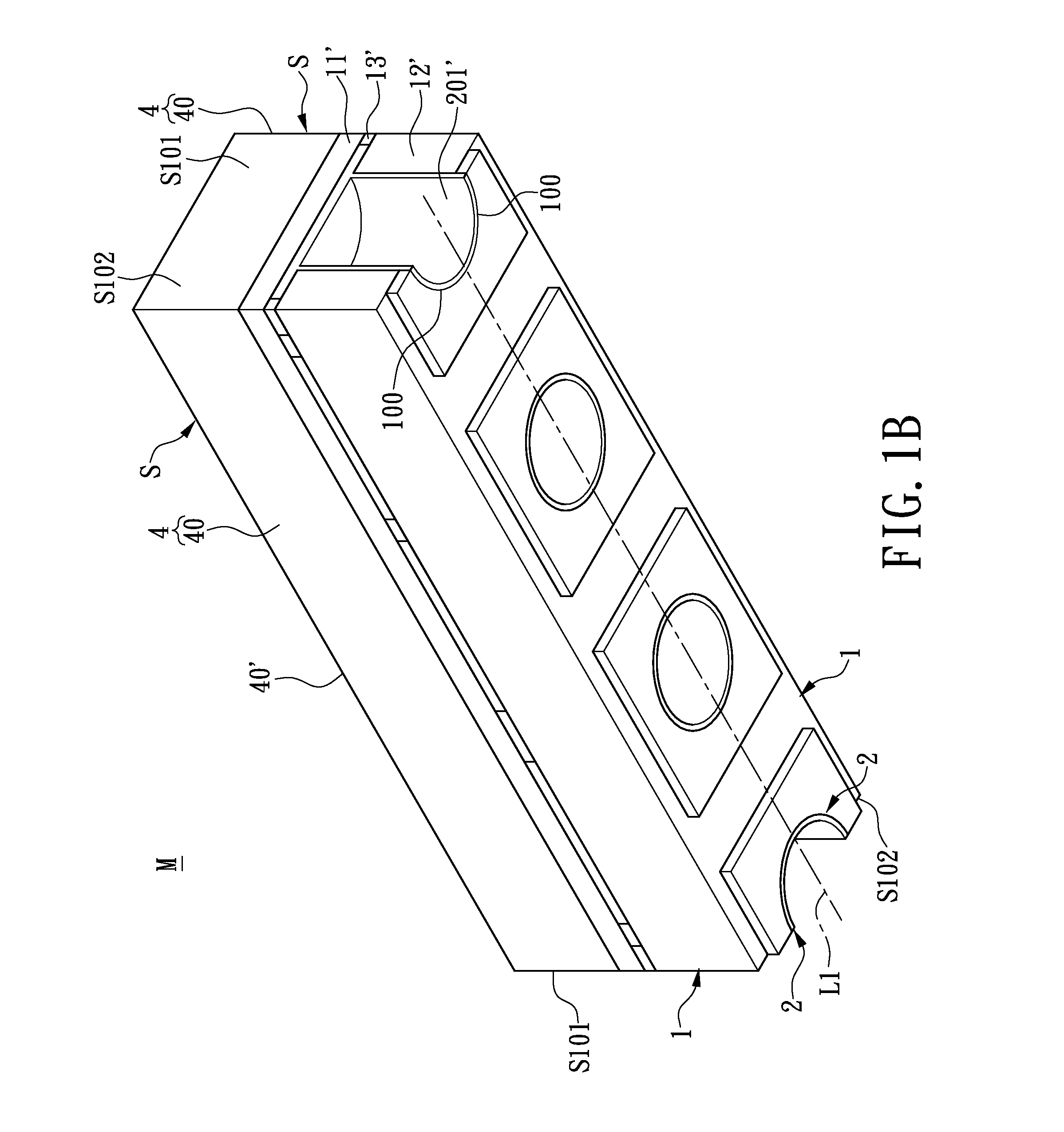 Light-emitting module and method of manufacturing a single light-emitting structure thereof