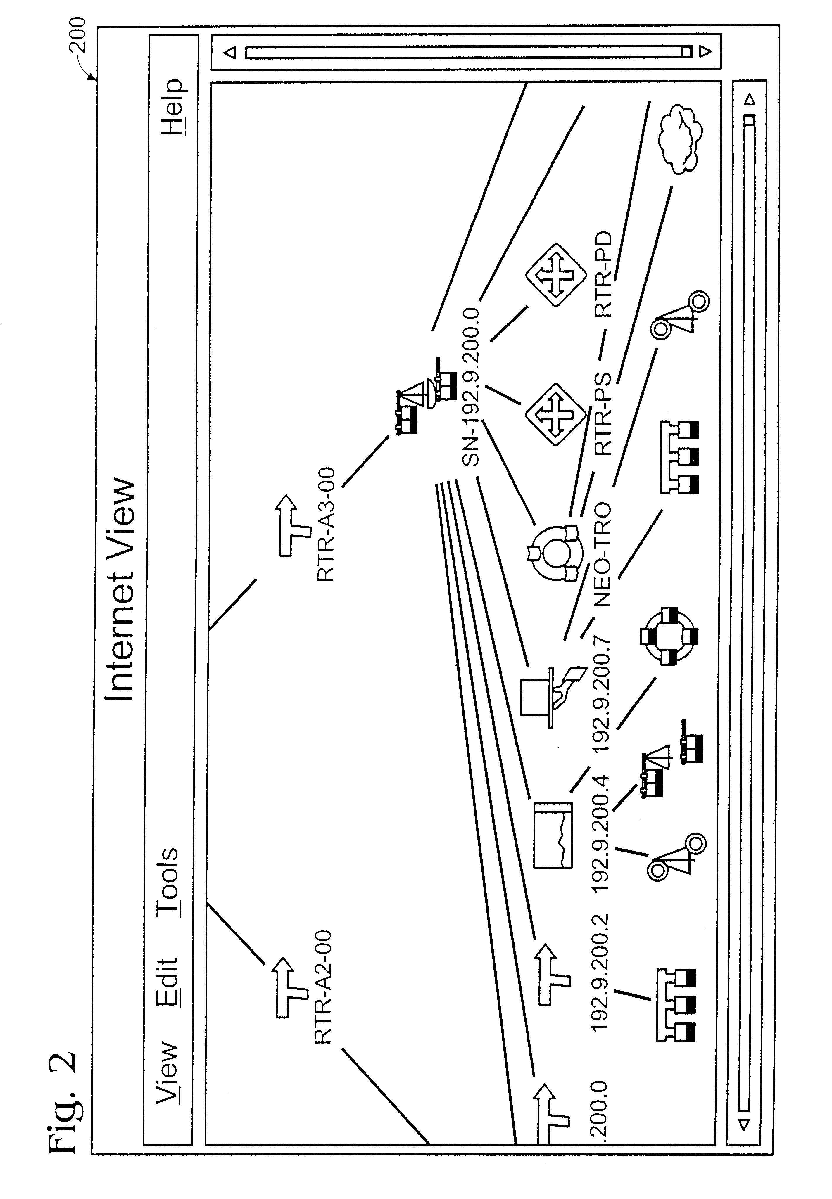 Method and apparatus for displaying health status of network devices
