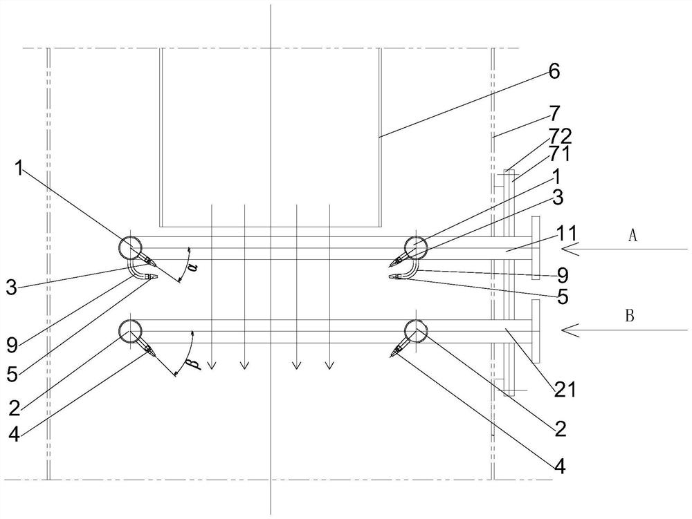 Quenching water device suitable for long-period operation of acetylene furnace