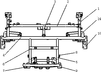 Electric vehicle frame with front-middle-rear three-section type structure
