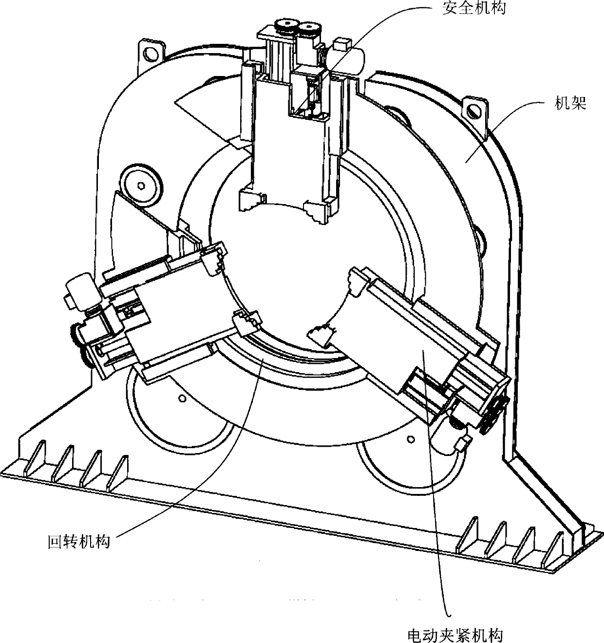 Alignment clamp with top opening and 360-degree rotation function