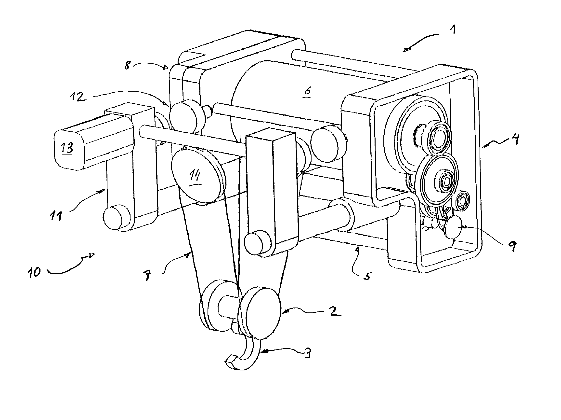 Hoisting device with load measuring mechanism and method for determining the load of hoisting devices