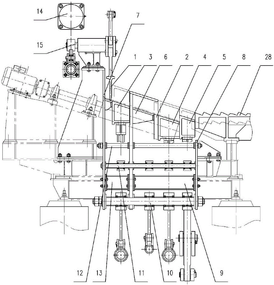 Multi-channel cooling bed charging device and cooling bed