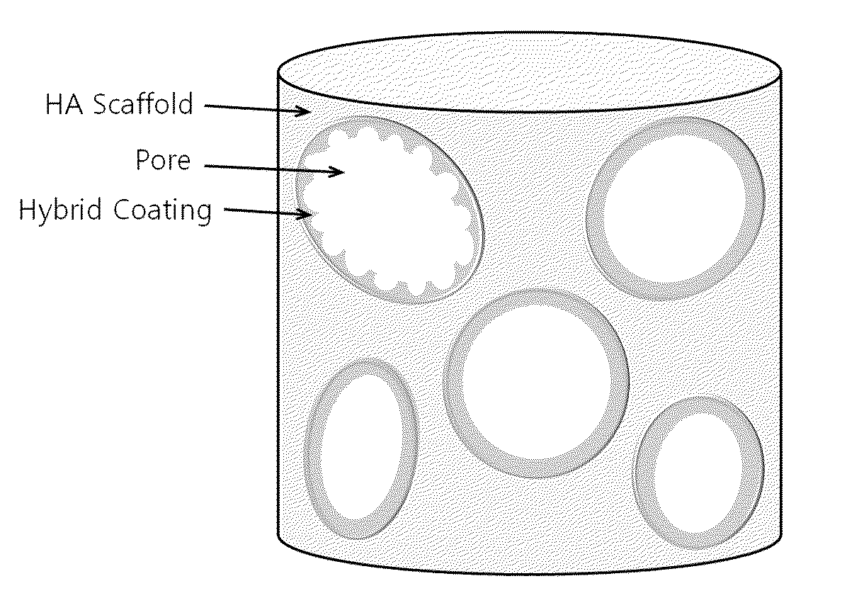 Method for manufacturing a porous ceramic scaffold having an organic/inorganic hybrid coating layer containing a bioactive factor