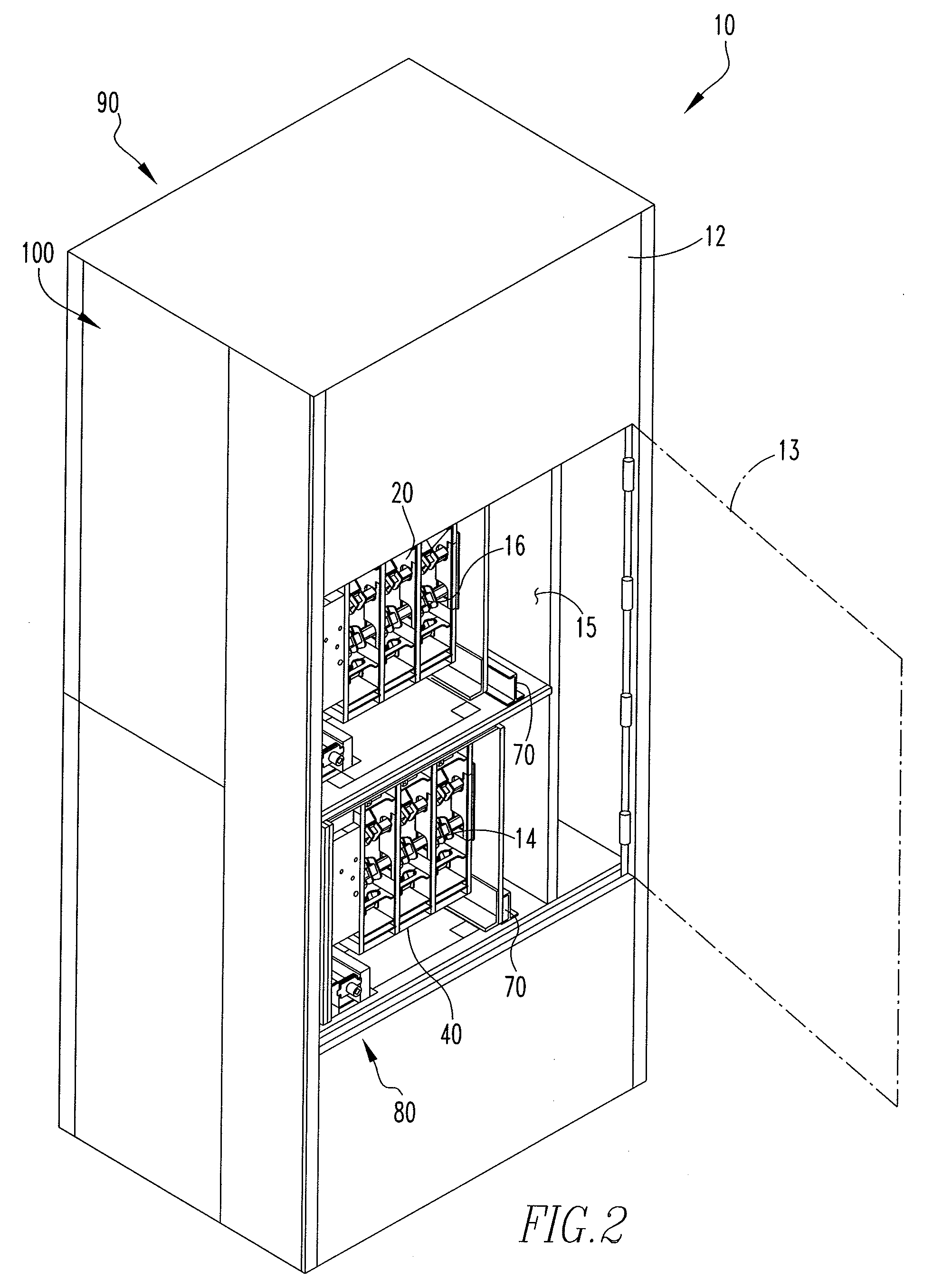 Neutral draw-out automatic transfer switch assembly and associated method
