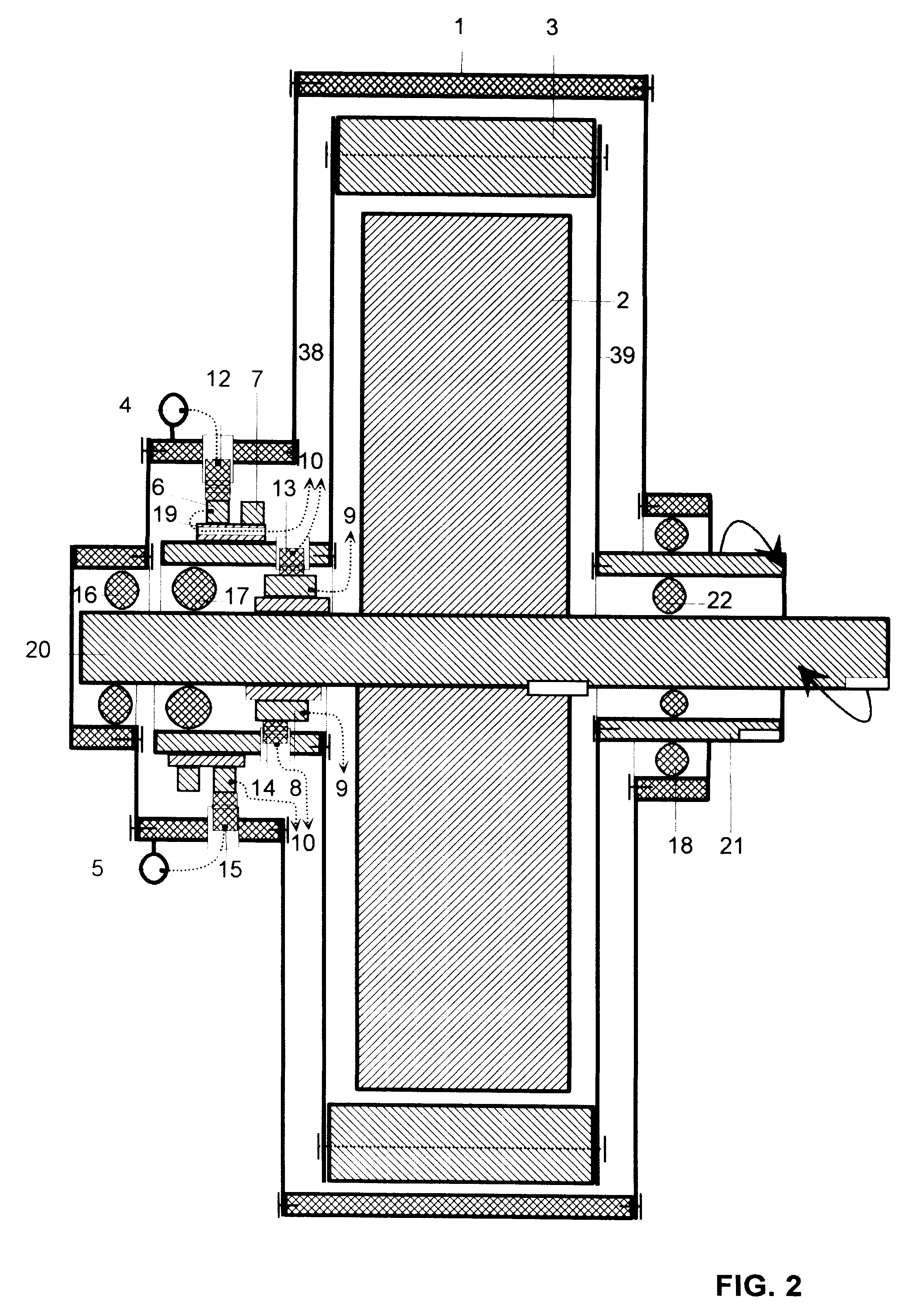 Method and electric motor with rotational stator