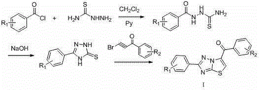 2-phenyl-6-benzoyl-thiazolo[3,2-b][1,2,4]-triazole derivative and application thereof