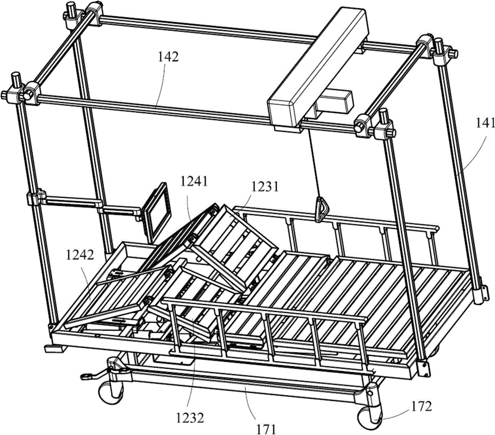 Bed for rehabilitation exercise of four limbs