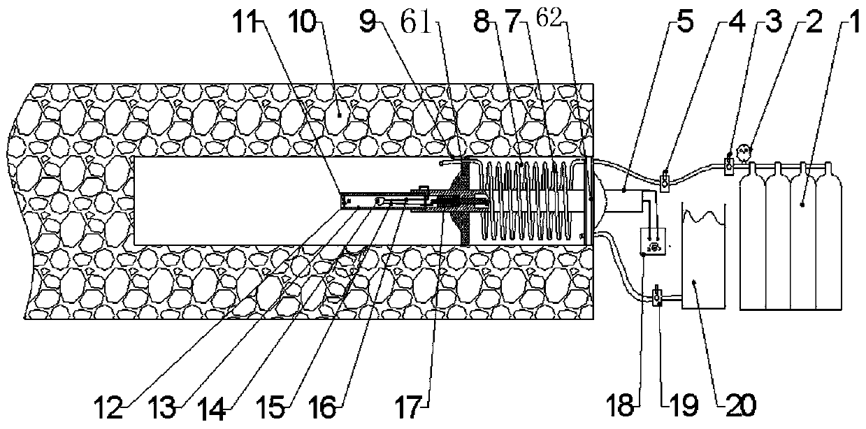 A thin-walled rubber tube fracturing device