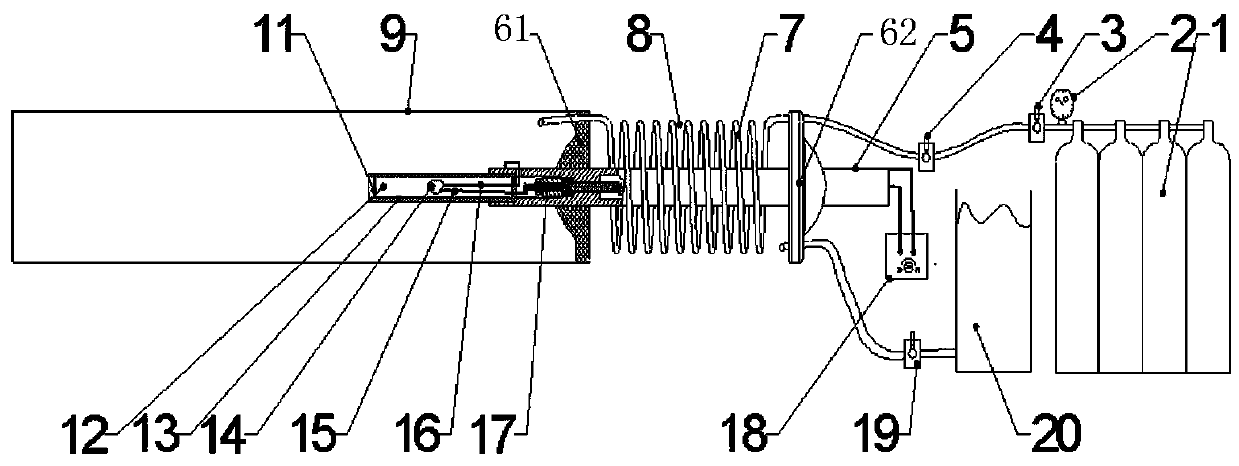 A thin-walled rubber tube fracturing device