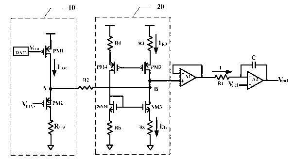 Integrating pre-circuit of reading circuit in infrared focal plane array detector