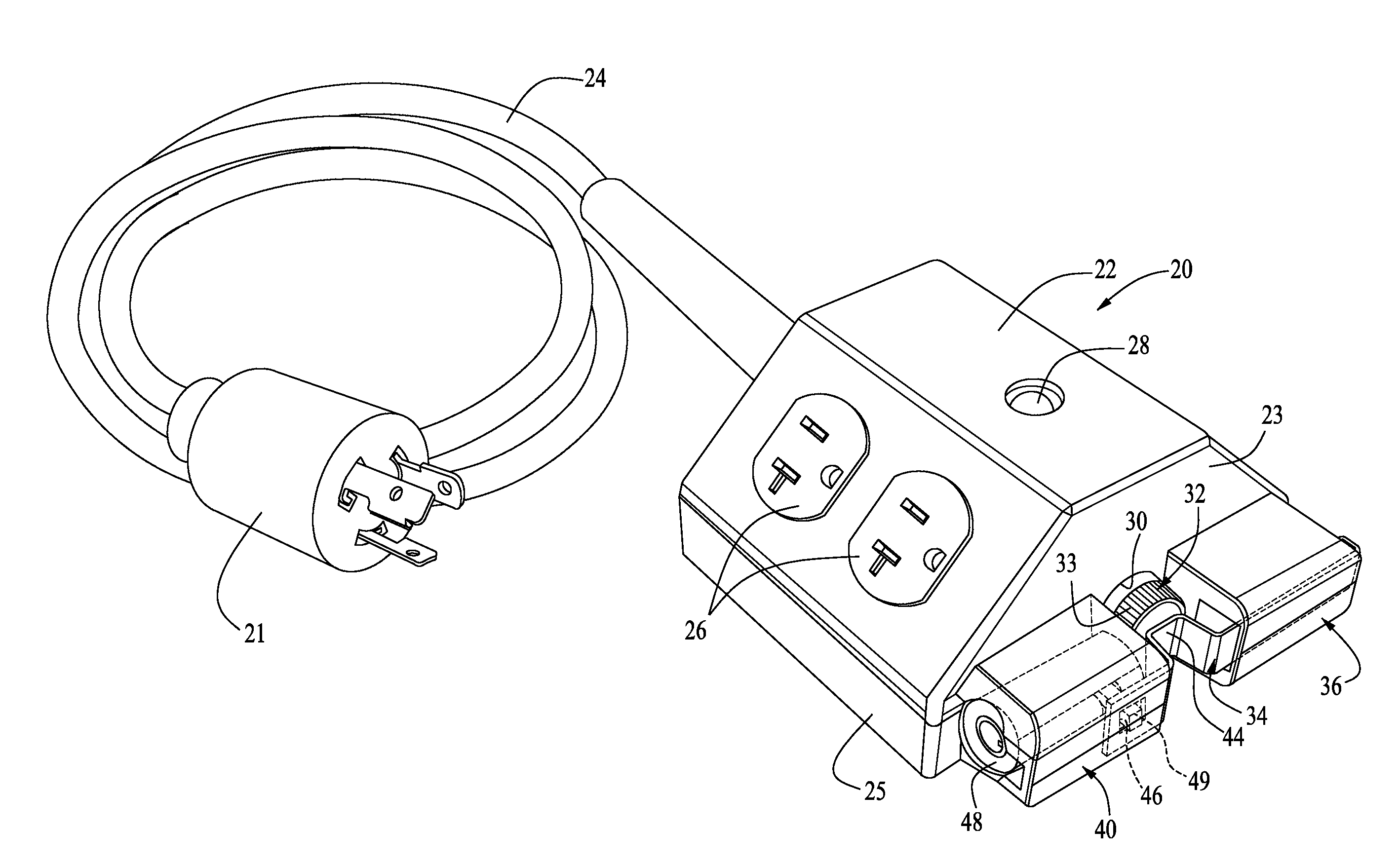 Electrical power control outlet and system