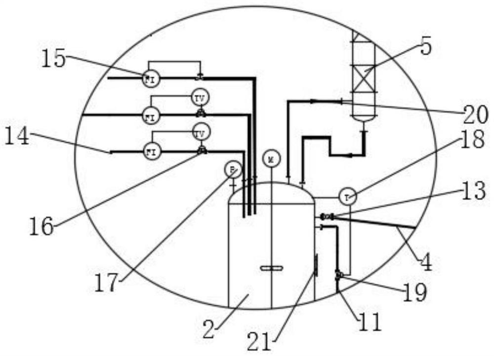 Continuous kettle type 2, 6-methyl ethyl phenyl-methylenimine production device and method