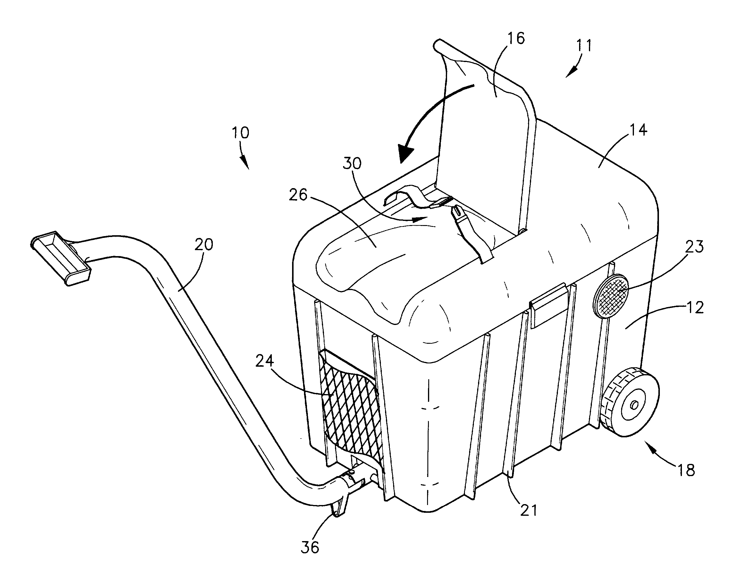 Insulated cooler having integral seat