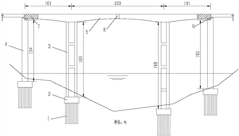 Side-span-free closure section small side to main span ratio continuous rigid frame bridge and construction method thereof
