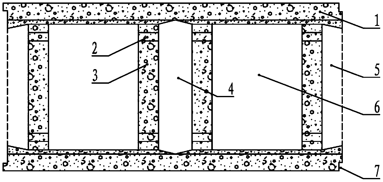 Vertical hole grouting type building block its construction process thereof
