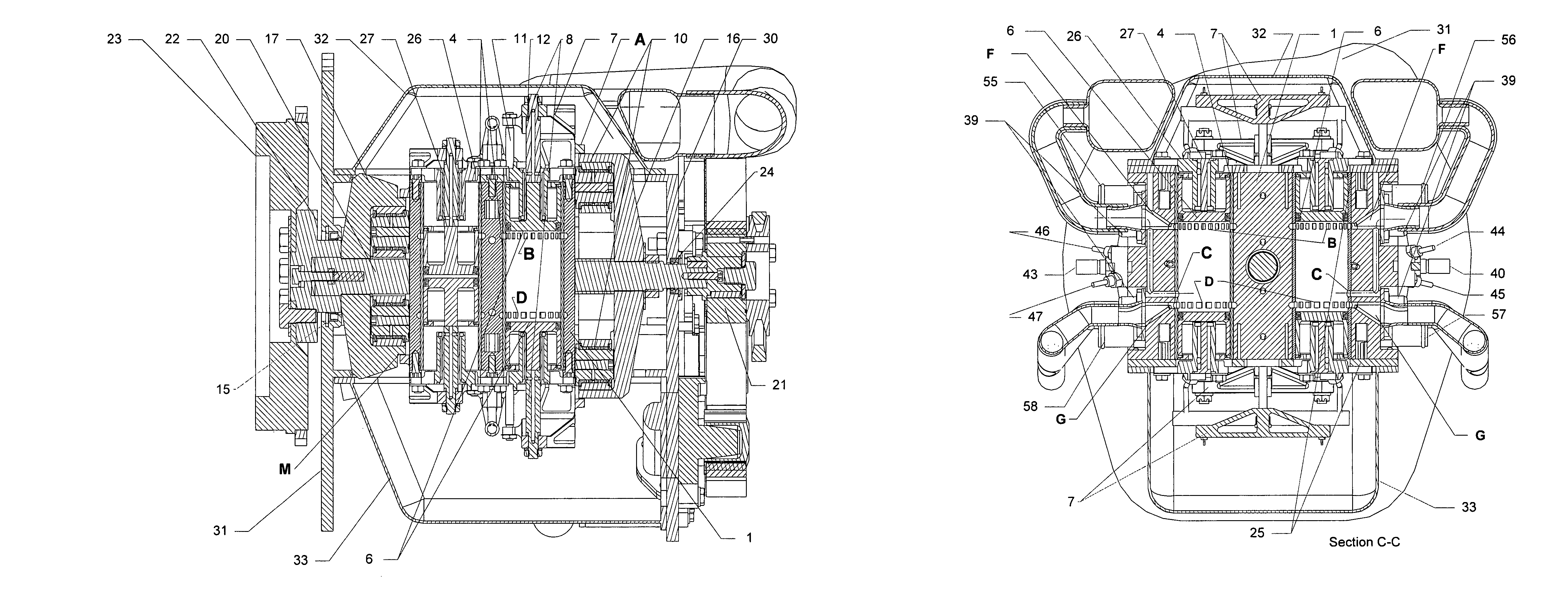 Opposite radial rotary-piston engine of Choronski