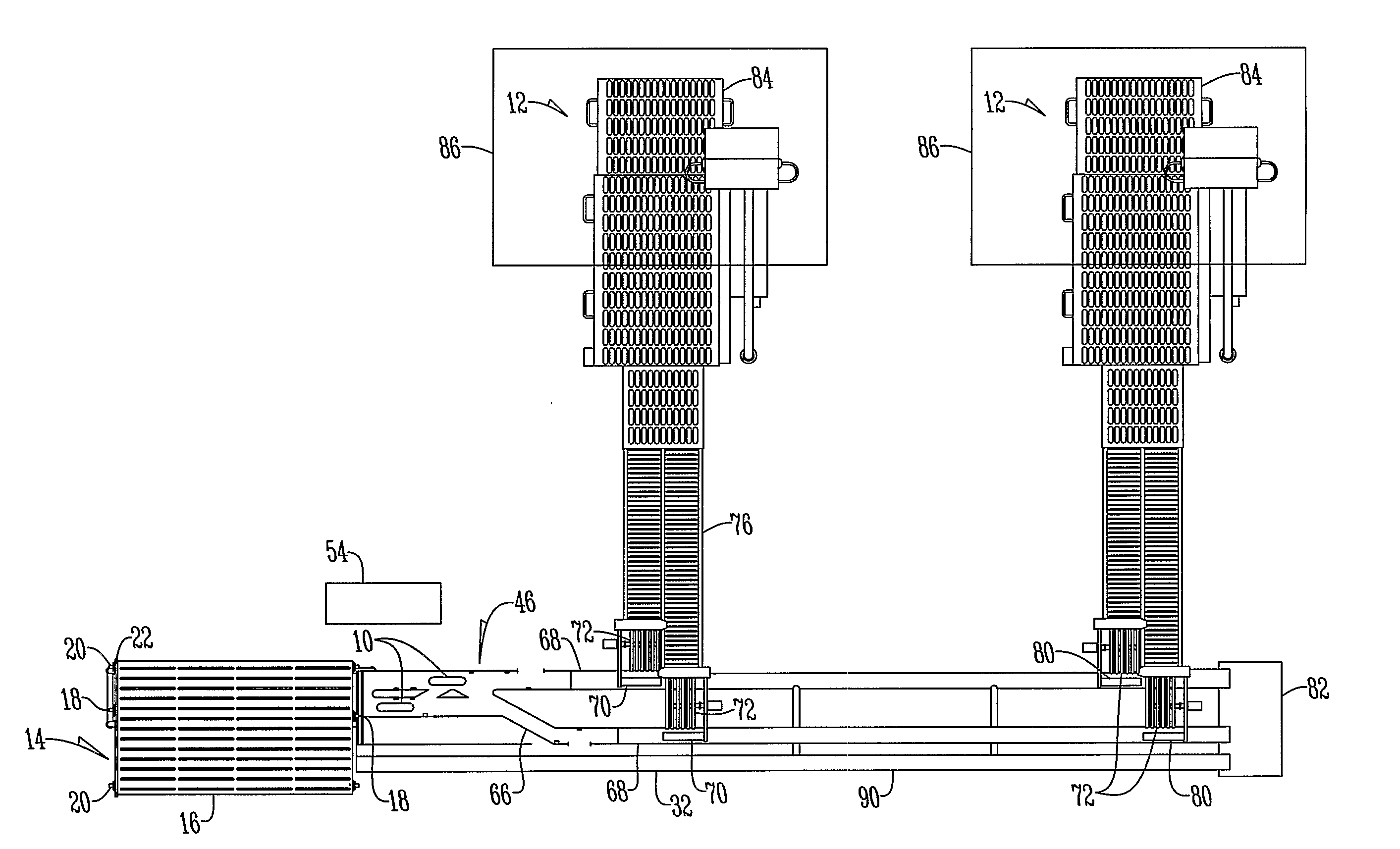 Apparatus and method of transporting food products to a loading head