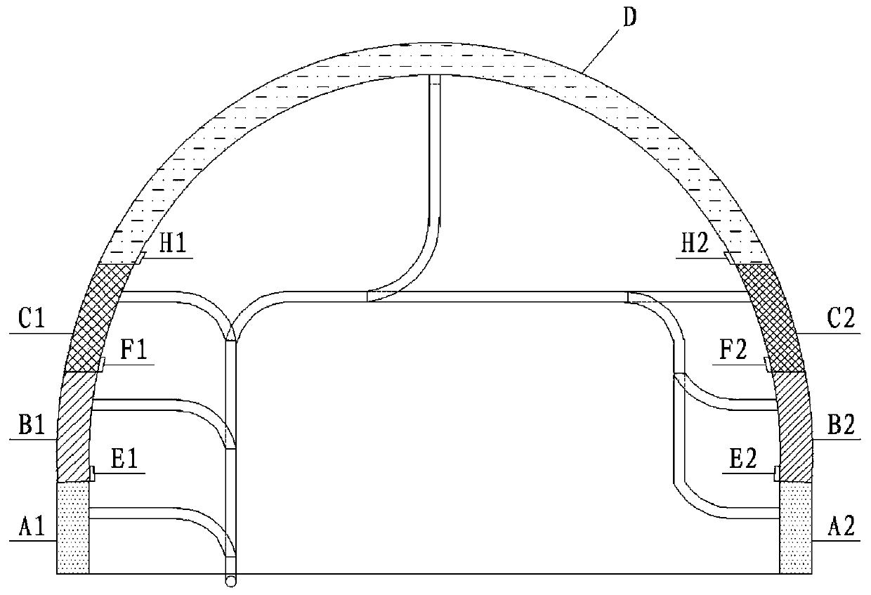 Tunnel secondary lining concrete pumping extrusion type pouring construction method