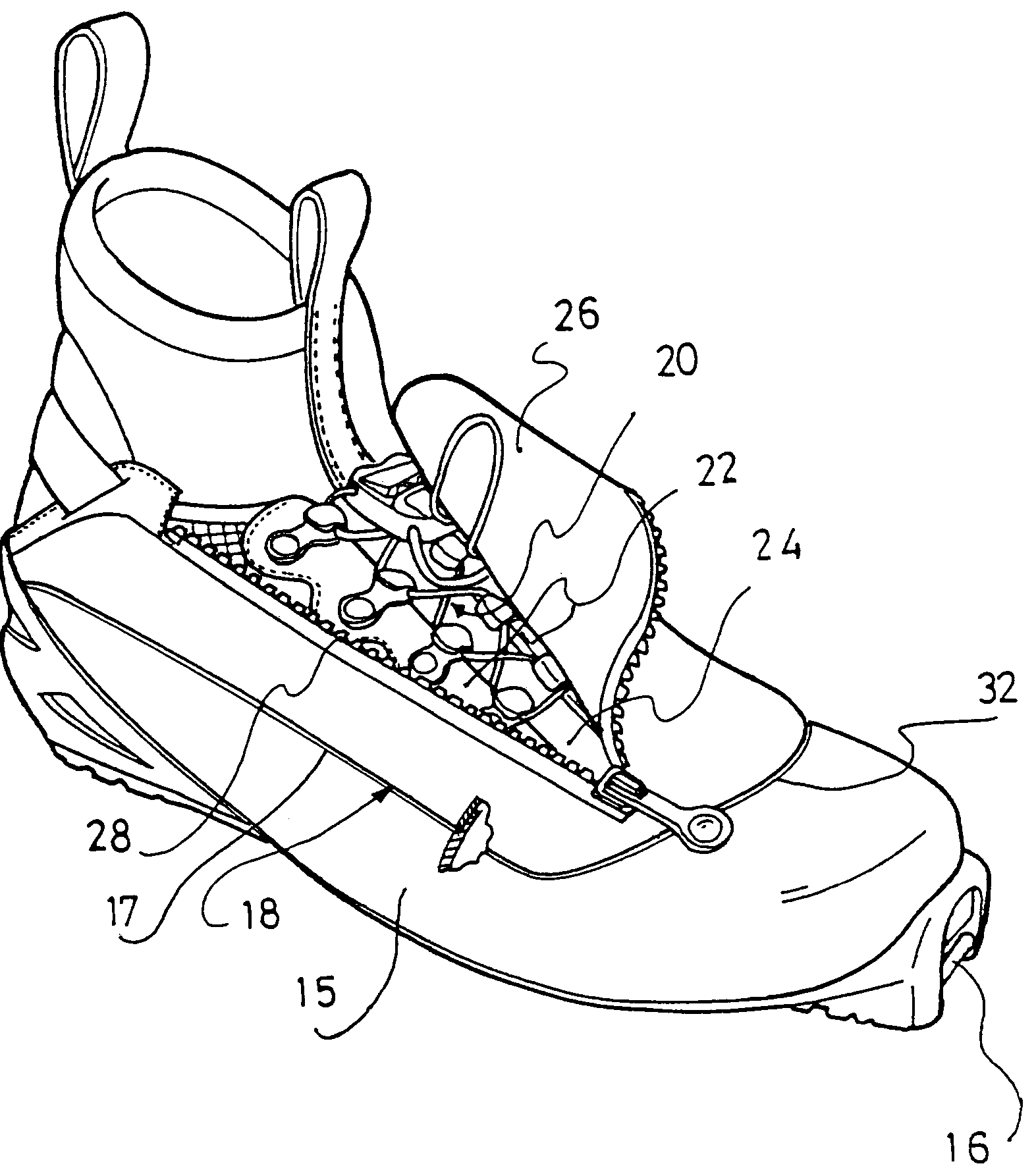 Footwear with an upper having at least one glued element