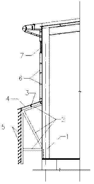 Mill construction of overhanging type air inlet ventilation outer wall