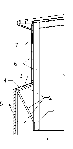 Mill construction of overhanging type air inlet ventilation outer wall
