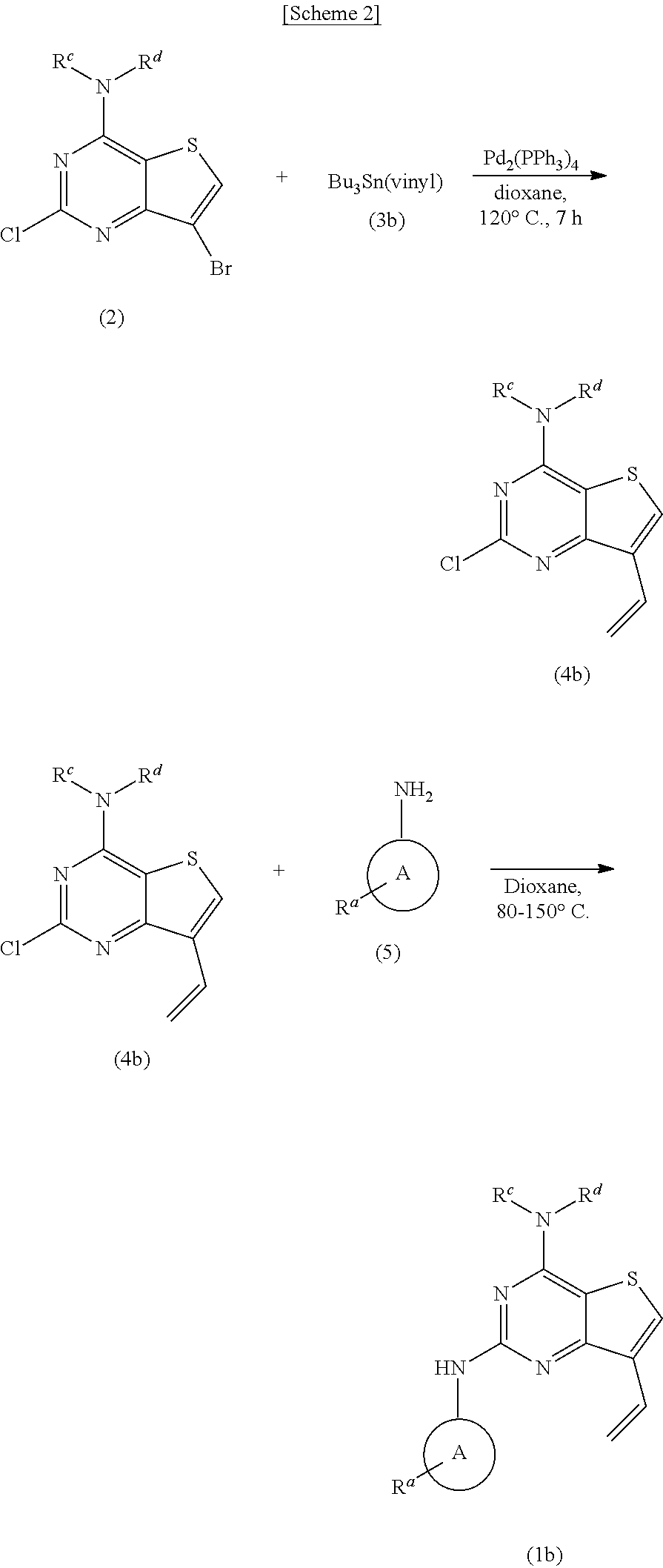 2,4,7-substituted thieno[3,2-d]pyrimidine compounds as protein kinase inhibitors
