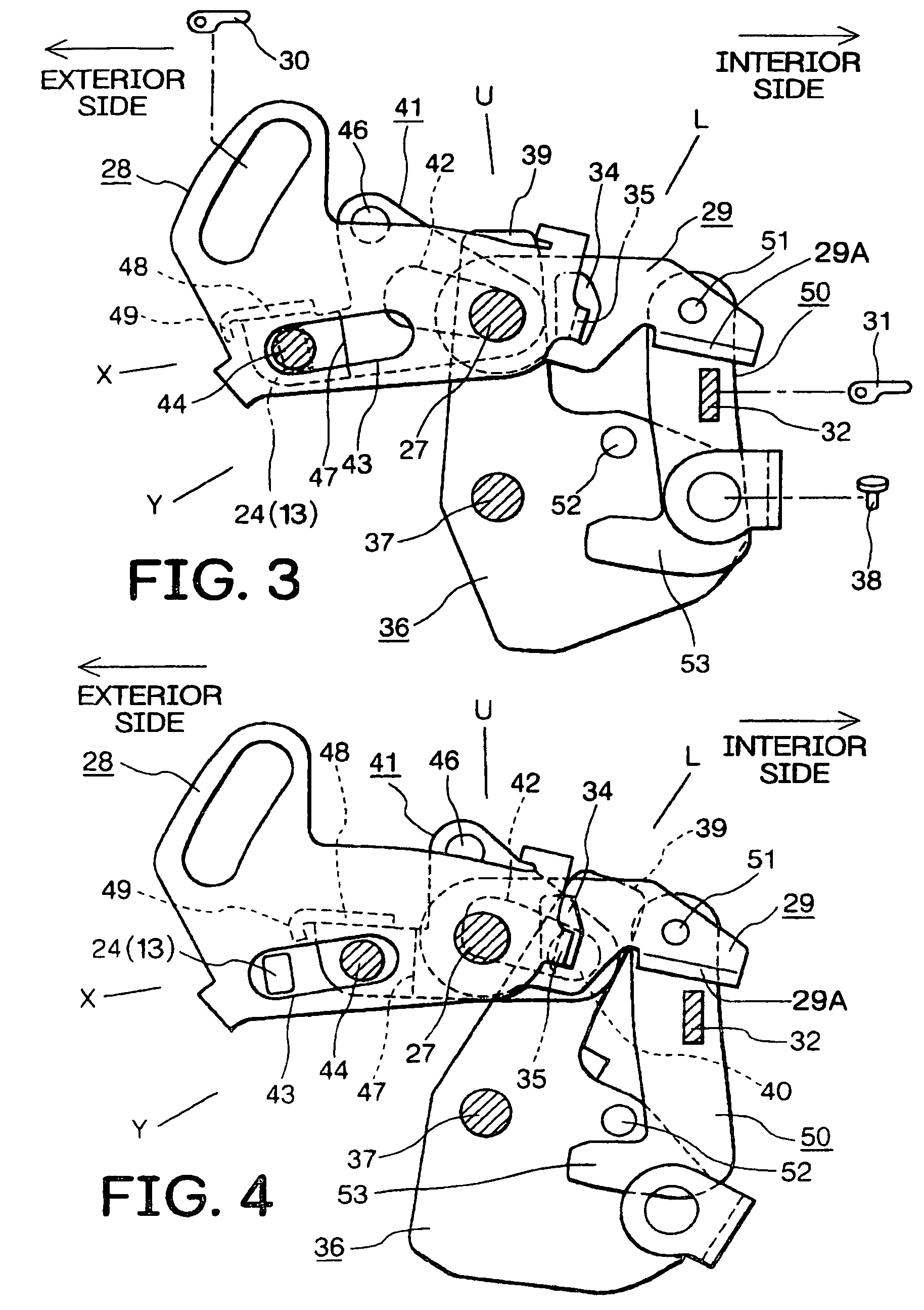 Double action mechanism of vehicle door latch device