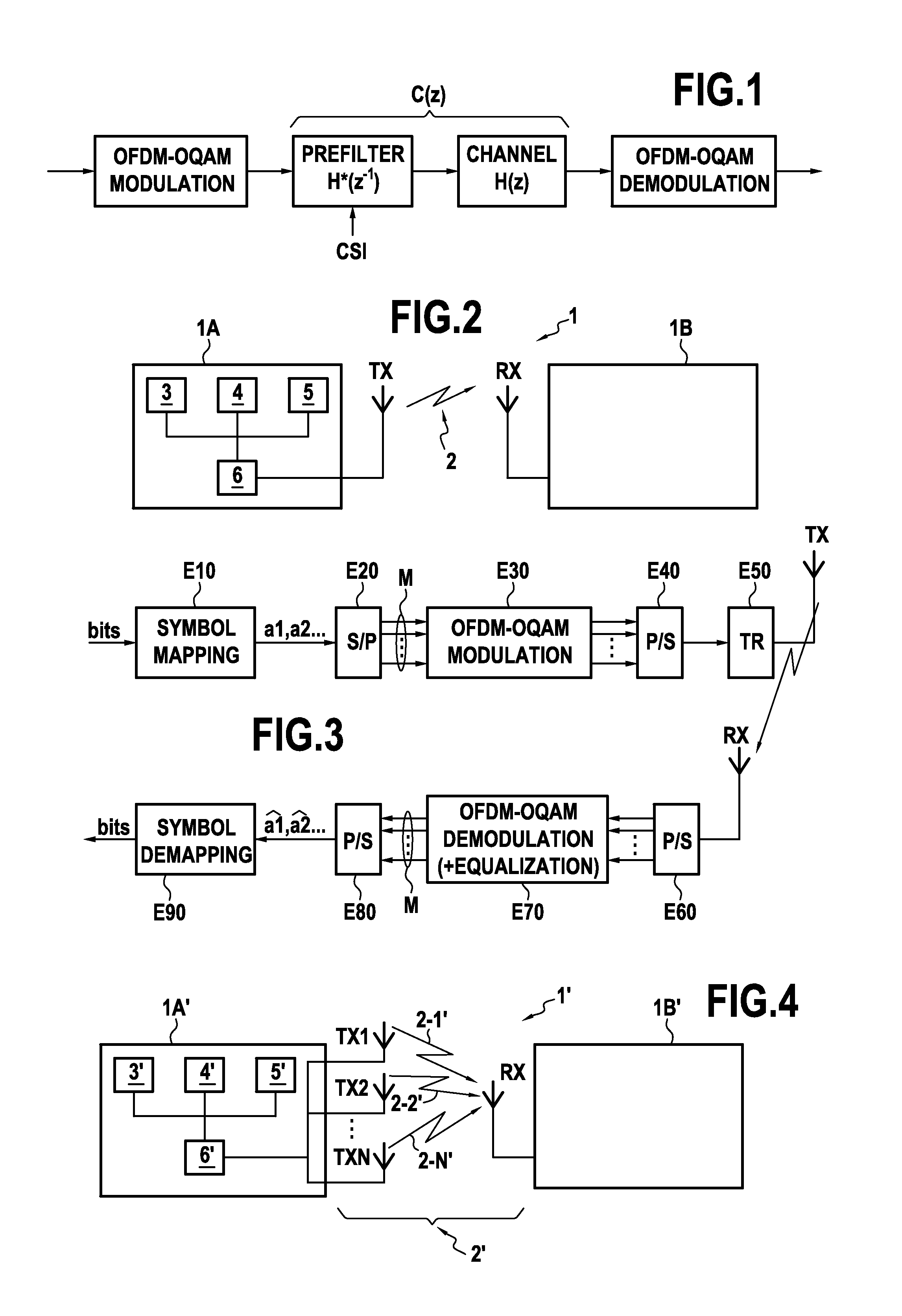 Method for transmitting at least one multi-carrier signal consisting of ofdm-oqam symbols